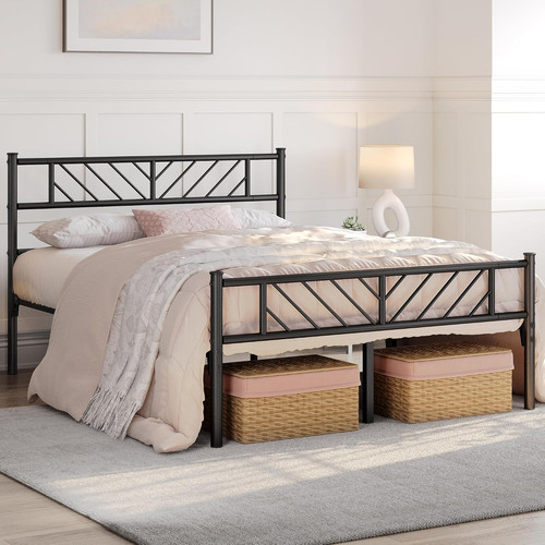 Modern metal bed frame - frame, arrow
