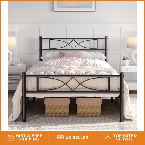 Stylish black 3ft bed - bed, frame