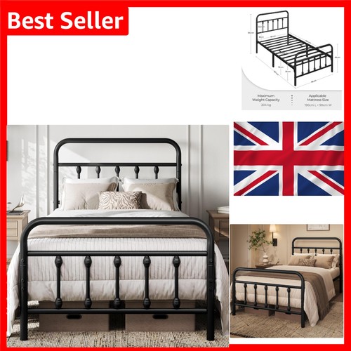 Vintage iron bed frame - iron, 3ft