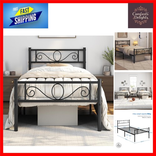 Elegant 3ft single metal - single, bed