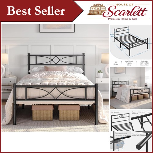 Contemporary 3ft metal bed - metal,