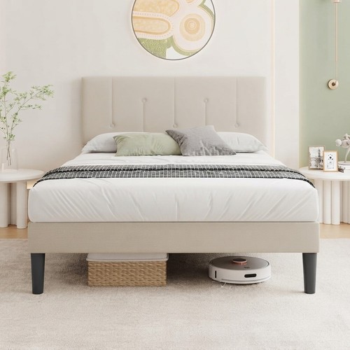 Stylish 3ft beige bed frame - 3ft,