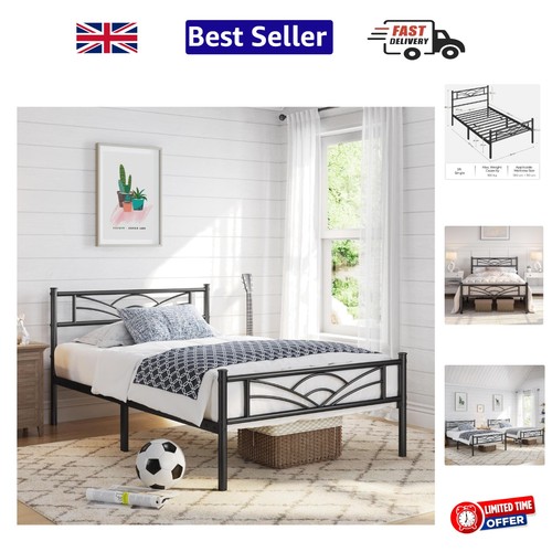 Modern black metal bed - modern, frame